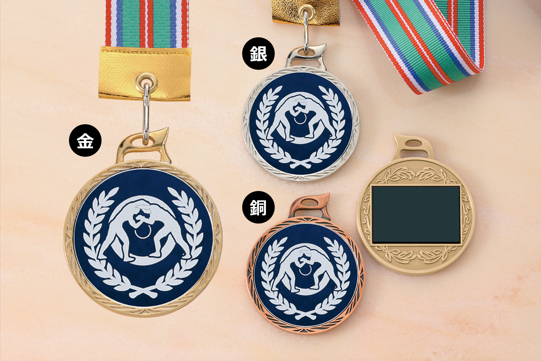 直径52ミリのジョイタスオリジナルレスリング専用メダル　JW-MR-123-wrestling