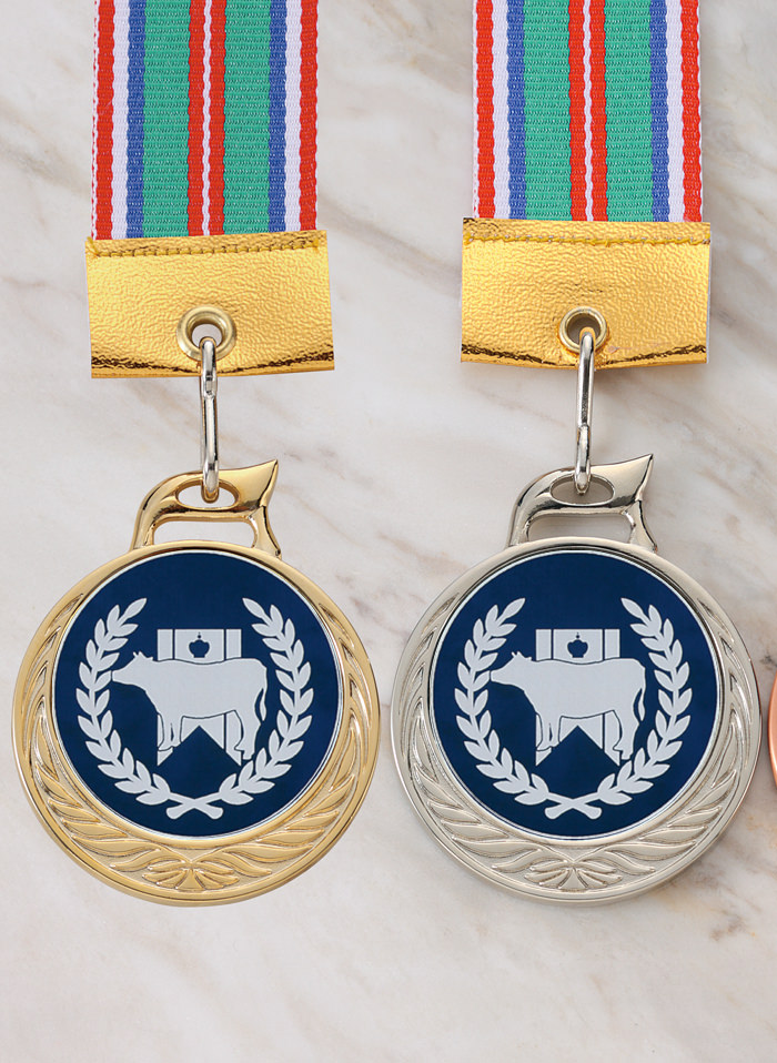 肉牛や乳牛など品評会の定番マークが選べる表彰メダル　JW-MR-126-fair