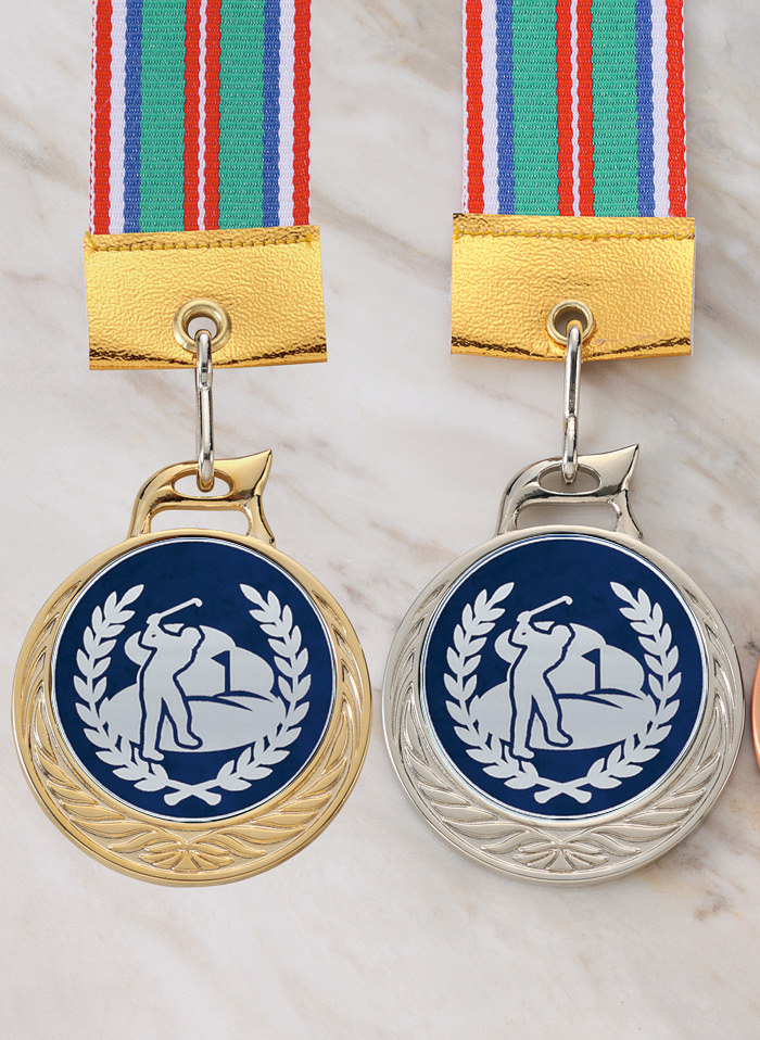 直径45ミリのゴルフ専用表彰メダル　JW-MR-126-golf