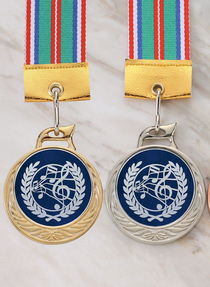 音符やト音記号がかわいい格安価格の表彰メダル JW-MR-126-music