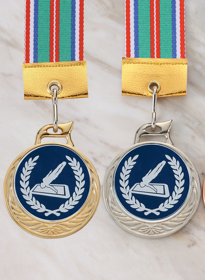 トランポリンデザインの格安表彰メダル JW-MR-126-trampoline