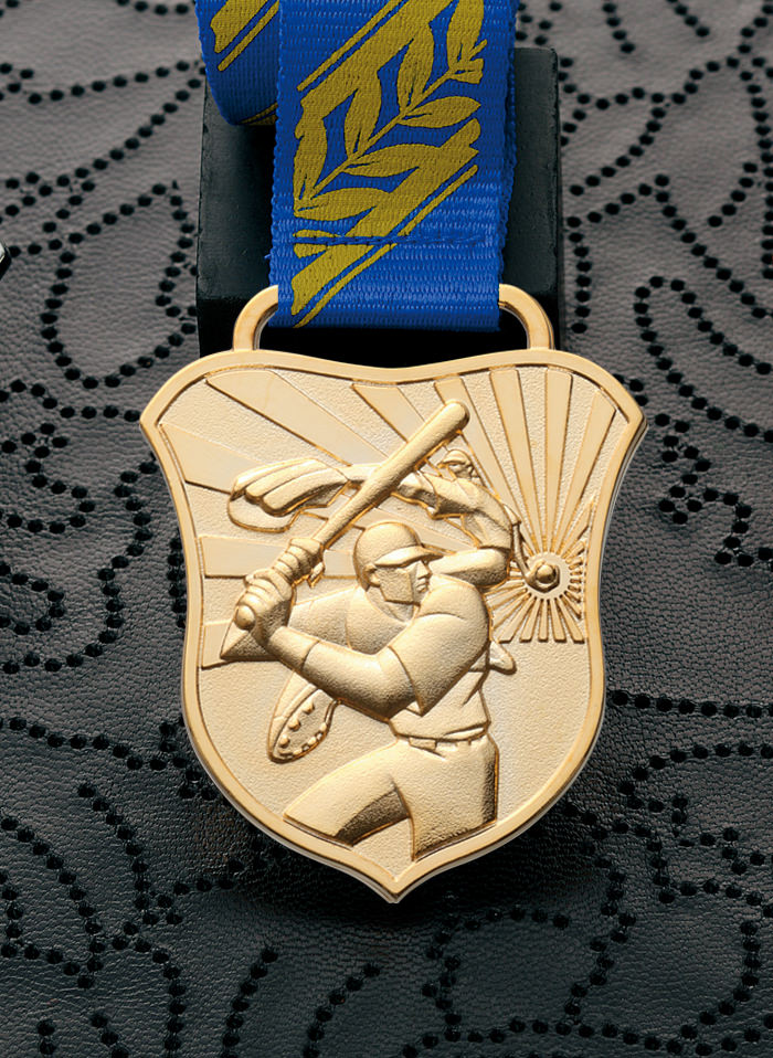 近代風にアレンジしたエンブレム型野球メダル　JW-MZ-baseball