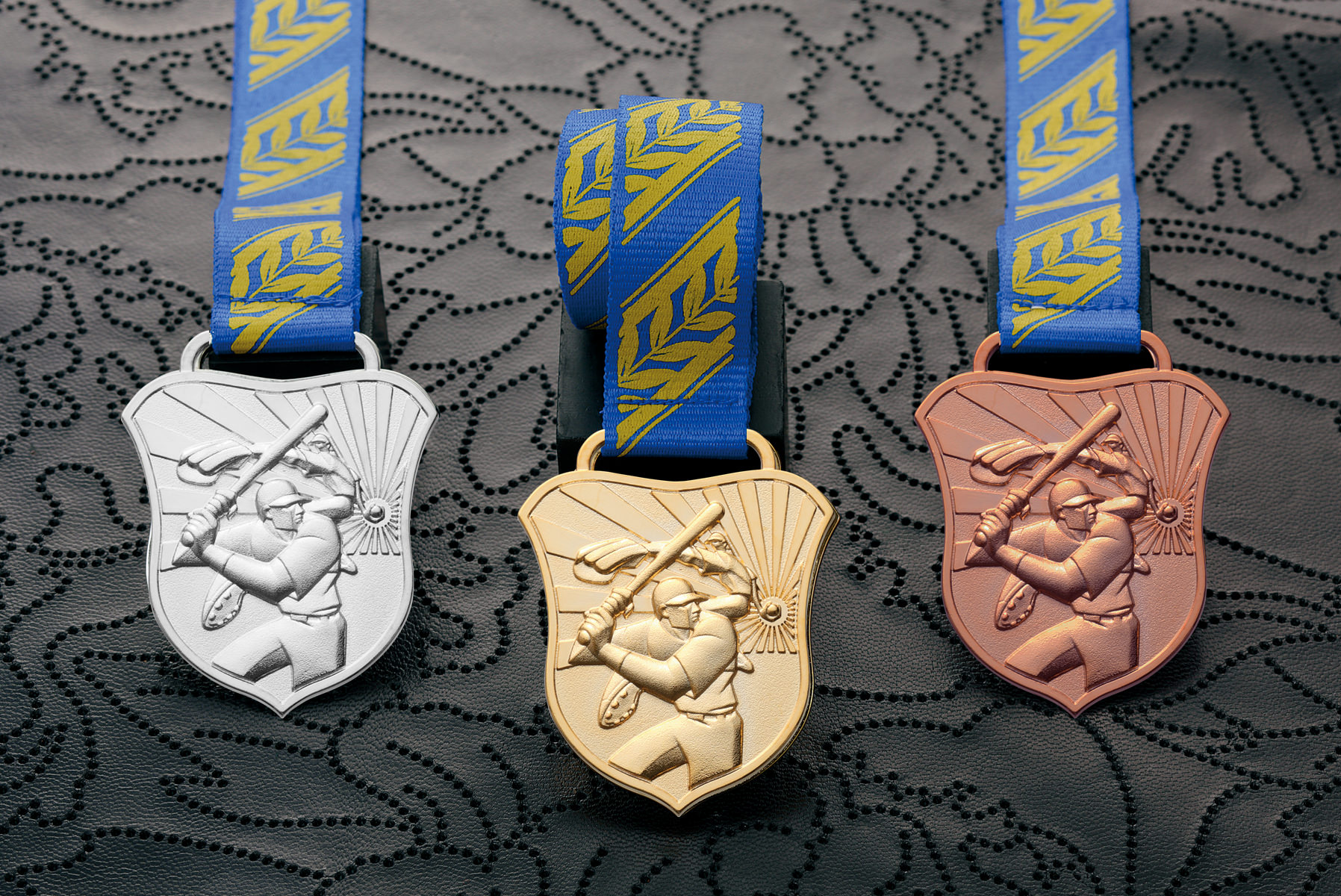 近代風にアレンジしたエンブレム型野球メダル　JW-MZ-baseball