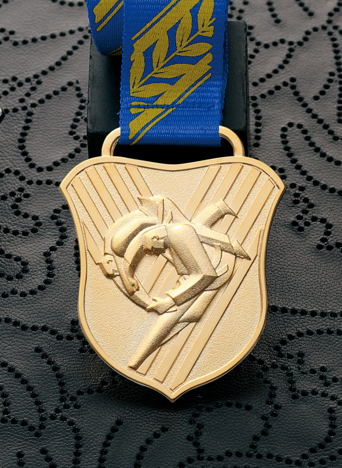 おしゃれなエンブレム型の柔道メダル JW-MZ-judo