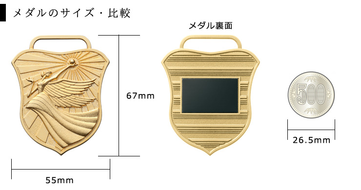 JW-MZ-karate　空手メダルのサイズとサイズ比較のご紹介