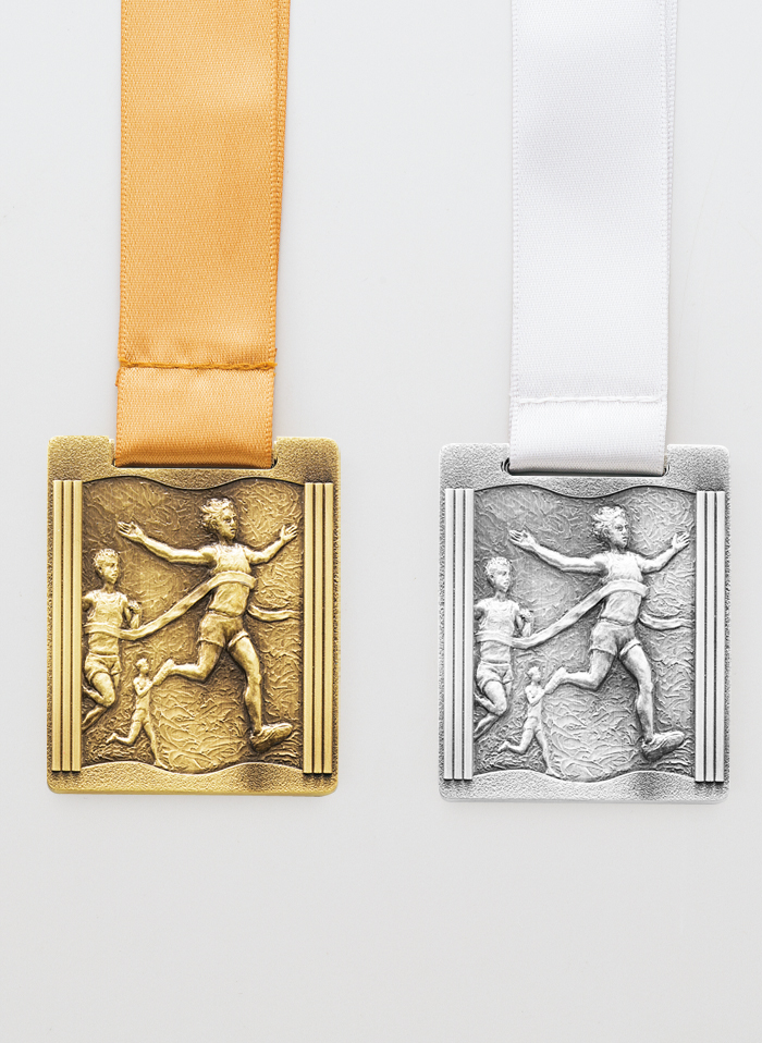 陸上用真鍮古美仕上げの種目取替えメダル　JW-QM-athletics