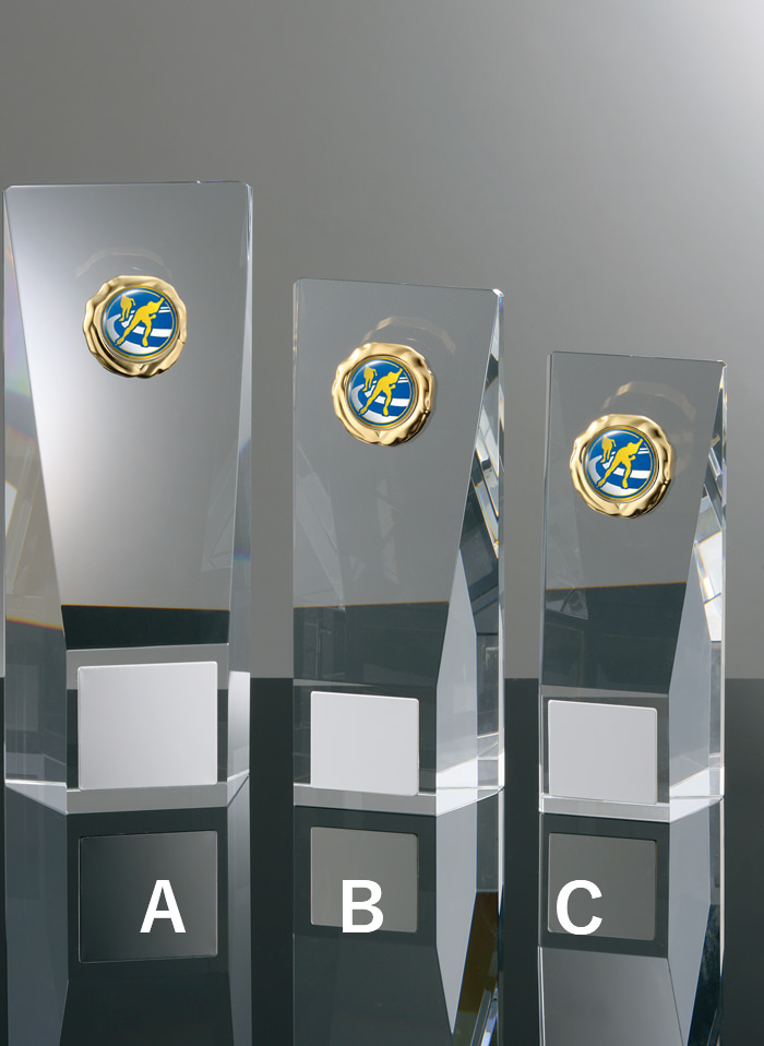 スケートマークがついたクリスタルトロフィー JW-RB-6065-skate