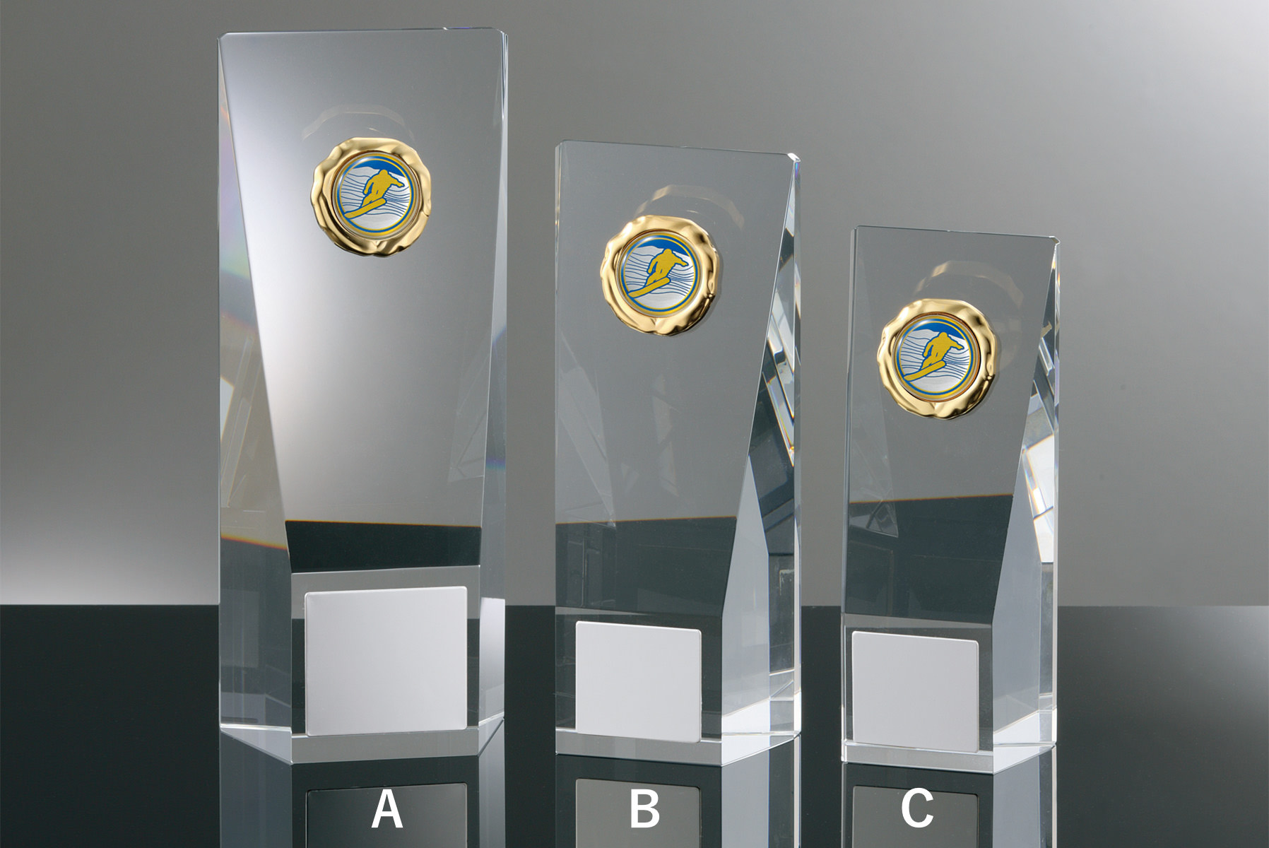 スノーボードマークのクリスタルトロフィー JW-RB-6065-snowboard