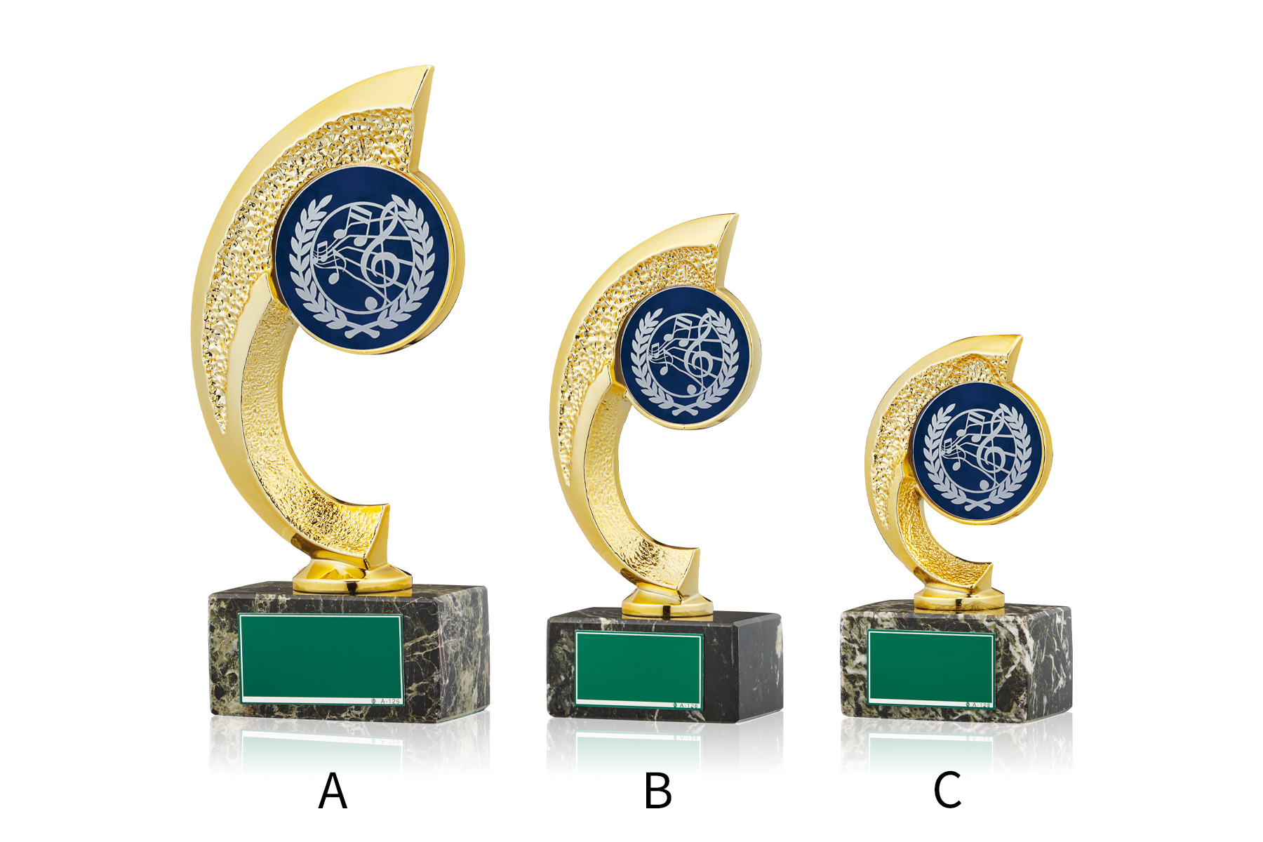 JW-RB-6094-piano　ト音記号と音符が描かれたピアノ・エレクトーン用ブロンズトロフィー