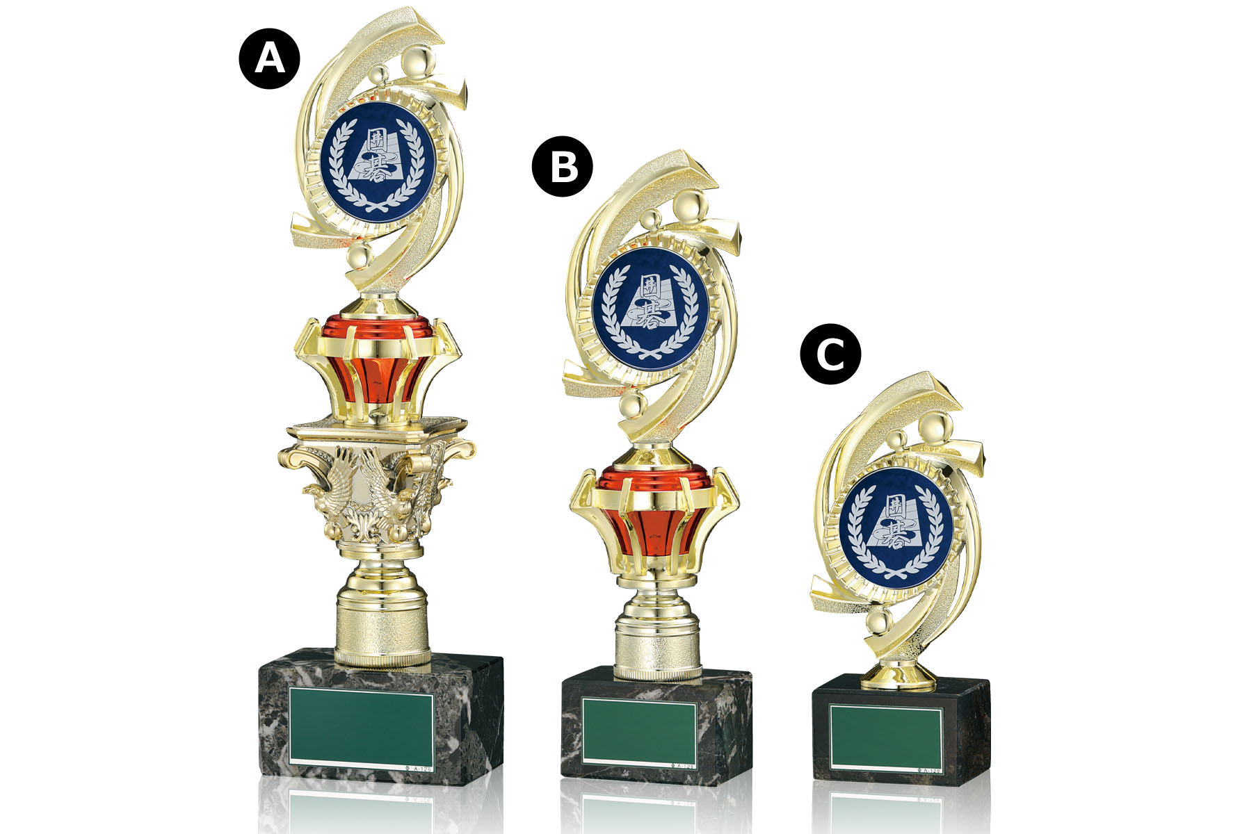 囲碁のシルエットデザインがおしゃれなコンパクトトロフィー　JW-RB-6104-igo