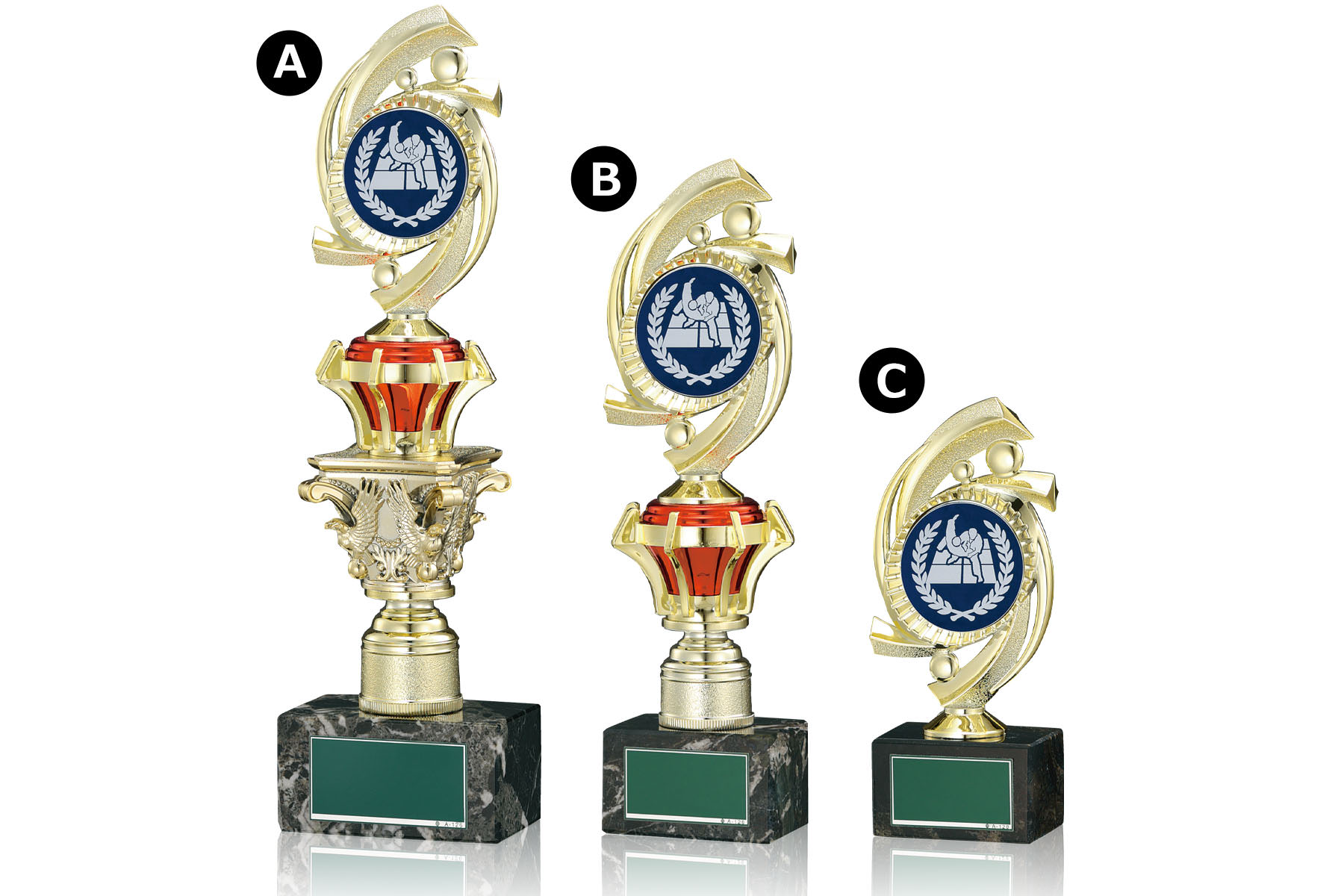 図柄が選択可能な剣道用スタンダードトロフィー　JW-RB-6104-judo