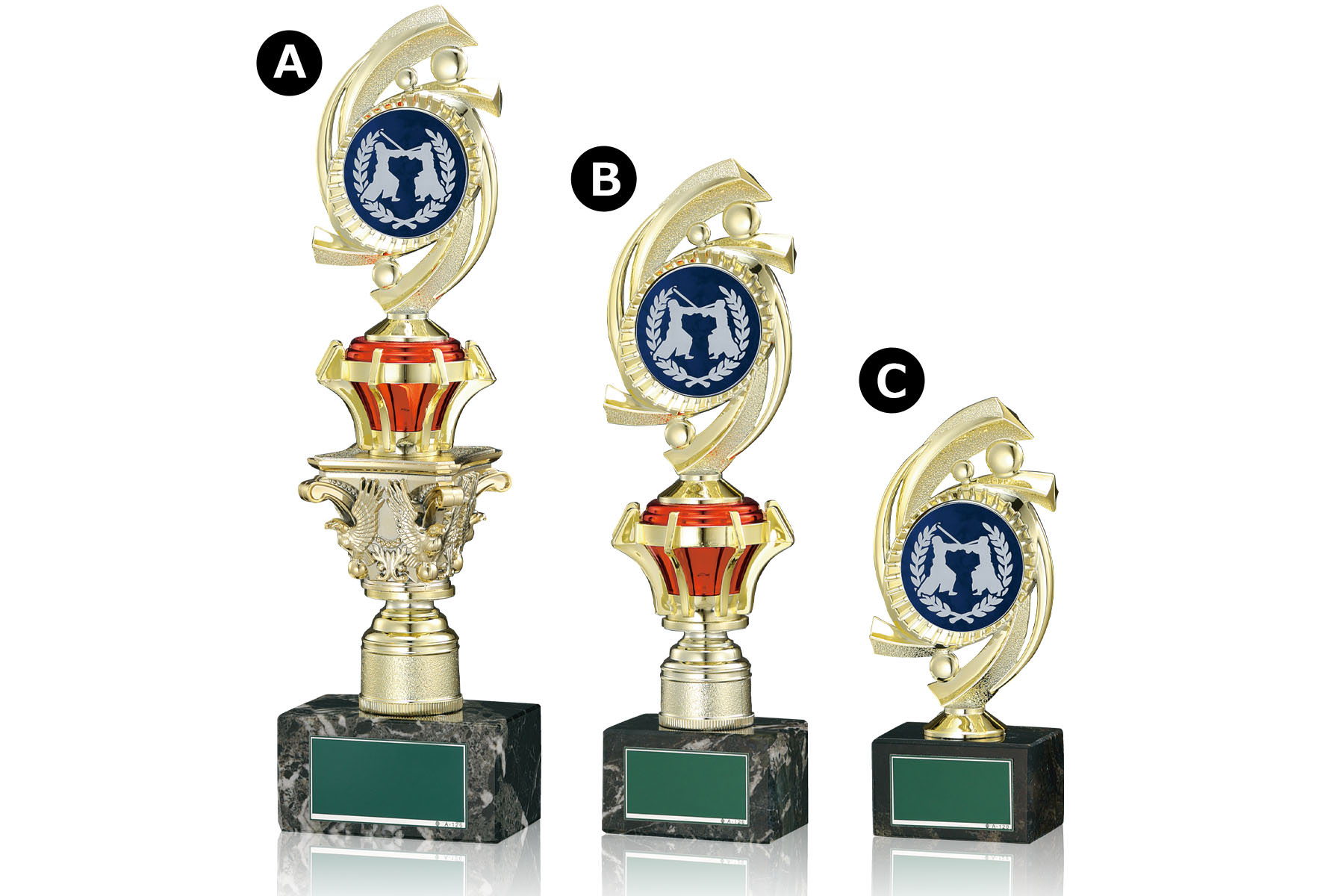 図柄が選択可能な剣道用スタンダードトロフィー　JW-RB-6104-kendo