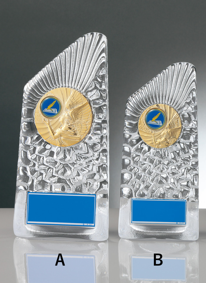 JW-RS-6068-trampoline トランポリン競技専用のマーク取替え可能なガラス製表彰楯