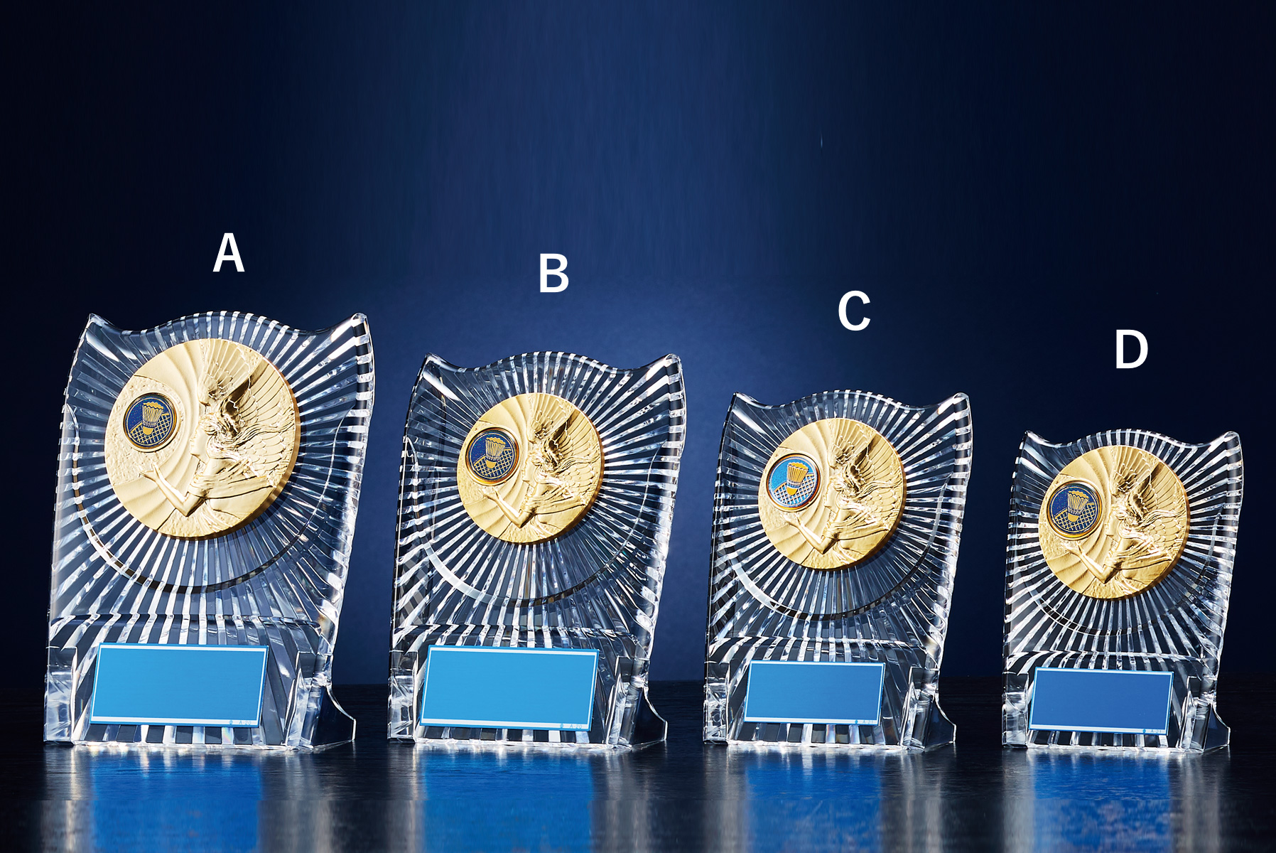 バドミントン用アクリル表彰楯　JW-RS-6083-badminton