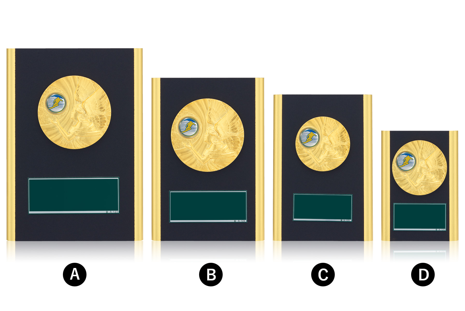 スノーボードマークのついたブラック木製表彰楯 JW-RS-6085-snowboard