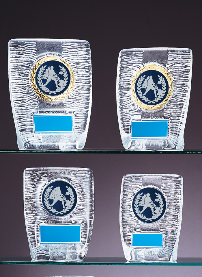 全8サイズから選べるガラス製バドミントン表彰楯 JW-RS-6087-badminton