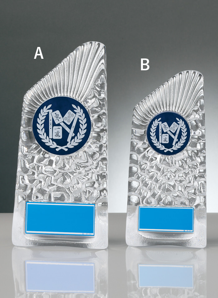 麻雀専用ガラス表彰楯 JW-RS-6088-mahjong