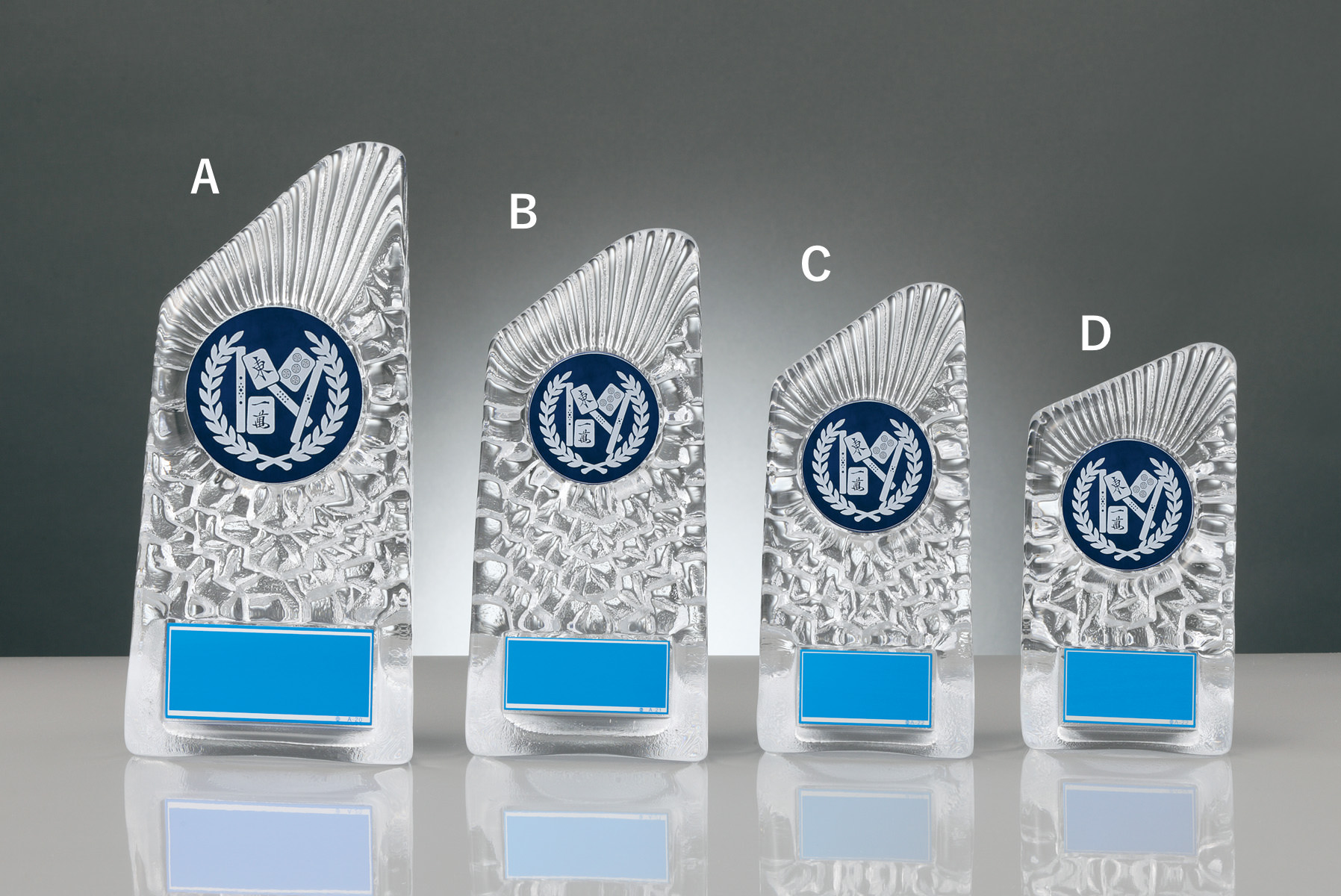 麻雀専用ガラス表彰楯 JW-RS-6088-mahjong