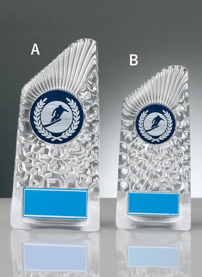 おしゃれなガラス製のスノーボード表彰楯 JW-RS-6088-snowboard