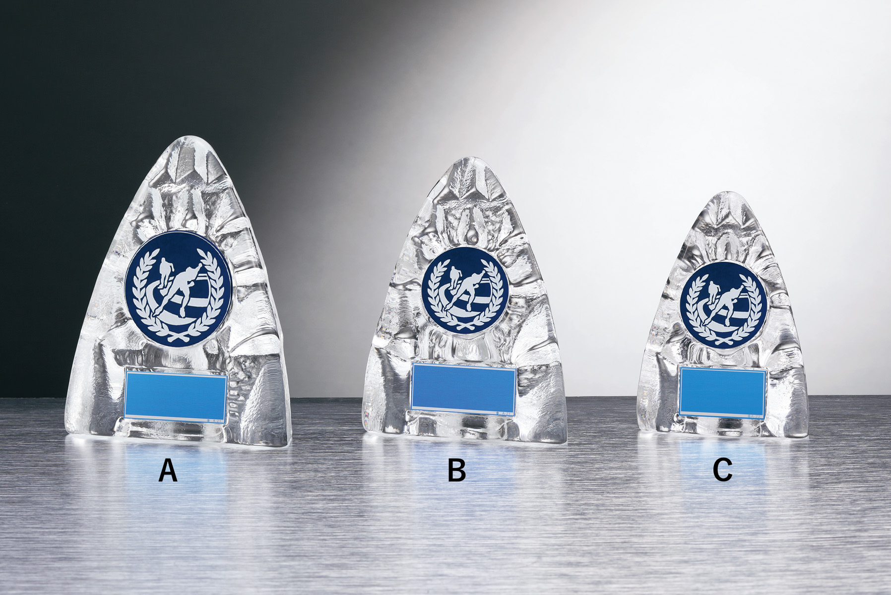 ガラスの美しさが際立つスケート専用表彰楯 JW-RS-6090-skate