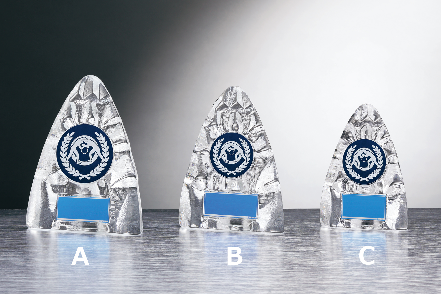 レスリング用のガラス製表彰楯 JW-RS-6090-wrestling