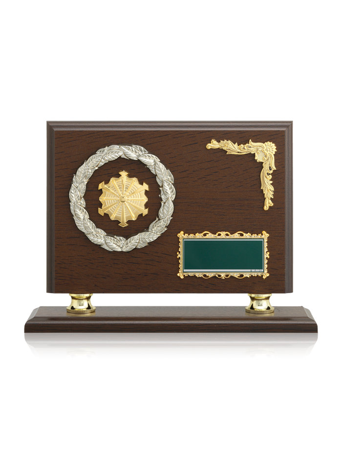 消防用のスタンド付表彰楯　JW-RS-6128-firefighting