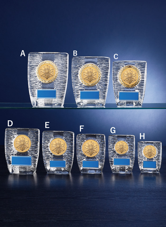 消防用成型ガラス表彰楯　JW-RS-6134-firefighting