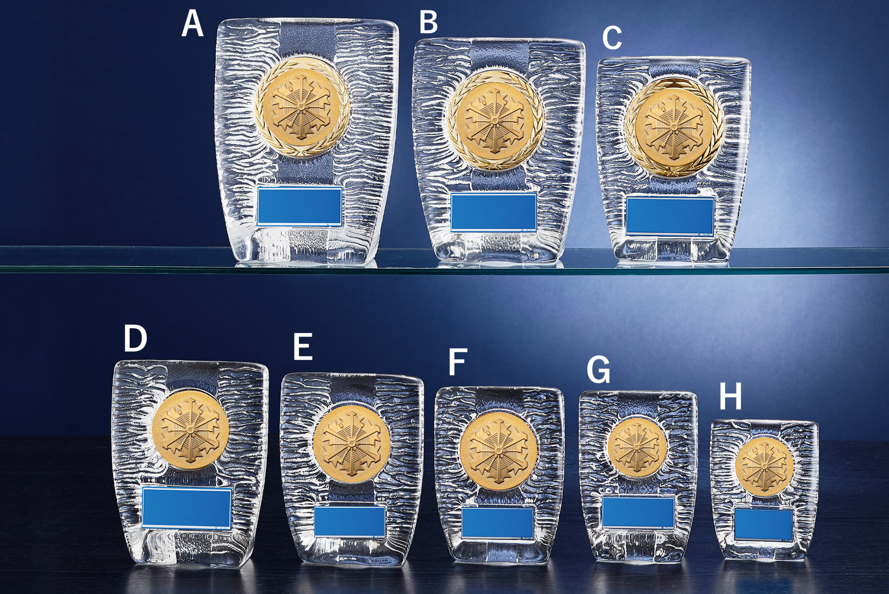 消防用成型ガラス表彰楯　JW-RS-6134-firefighting