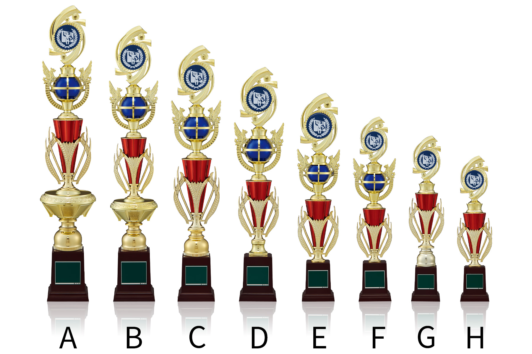 ボディビルをシルエットで描いたお手軽トロフィー JW-RT-3123-bodybuil