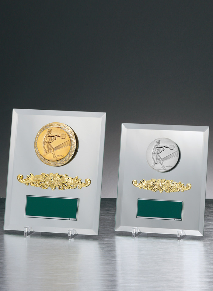 美しく輝くテニスミラー表彰楯 JW-S-6019-tennis