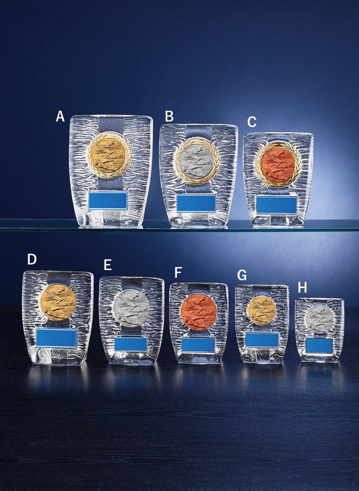 水泳・スイミング用の格安ガラス表彰楯 JW-S-6020-swimming