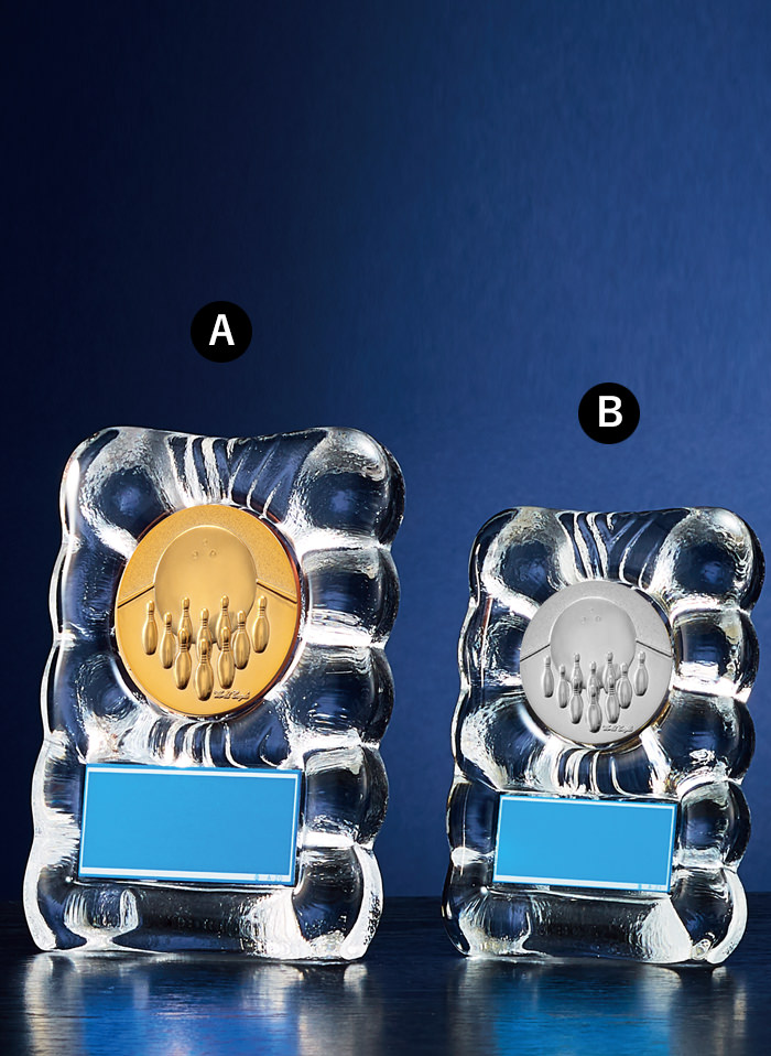 ボウリング用ガラス表彰楯 JW-S-6021-bowling