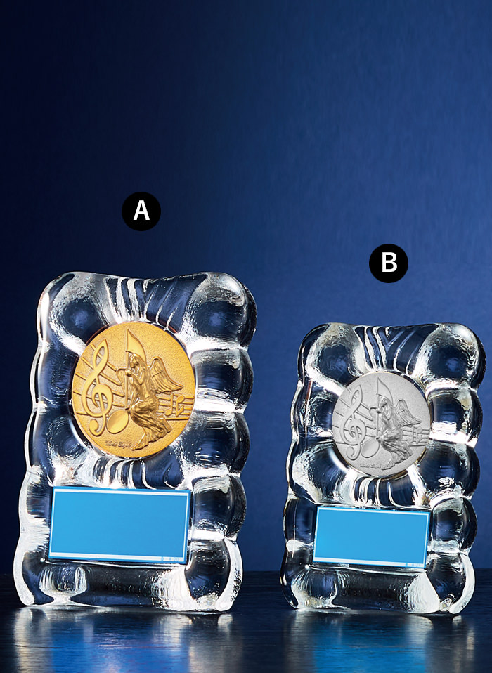 継続記念に人気の音楽ガラス表彰楯 JW-S-6021-music