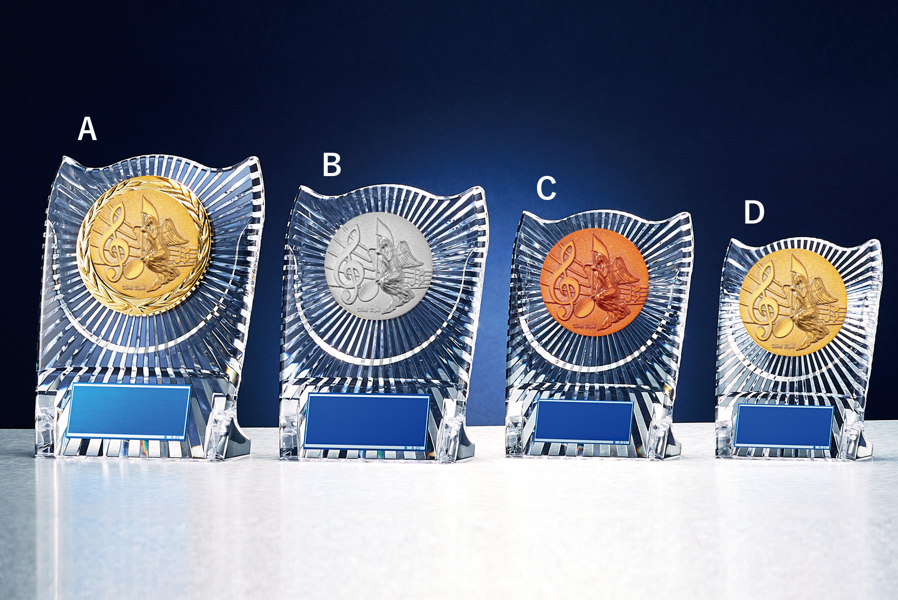 音楽教室の継続記念に人気のアクリル楯 JW-S-6057-music