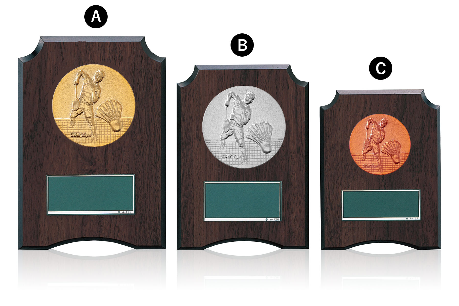 バドミントン専用の低価格表彰楯　JW-S-6059-badminton