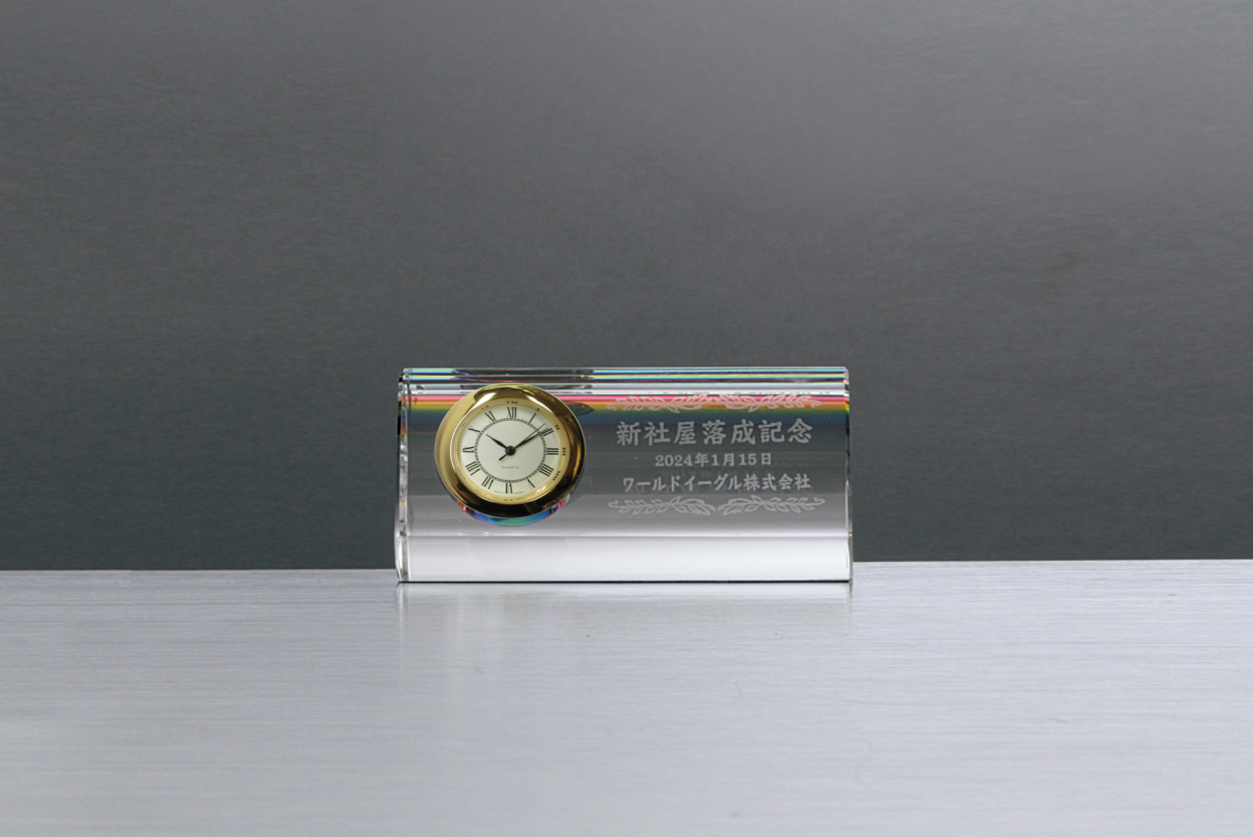 クリスタル時計付セミオーダー記念品 JW-SBM-8179