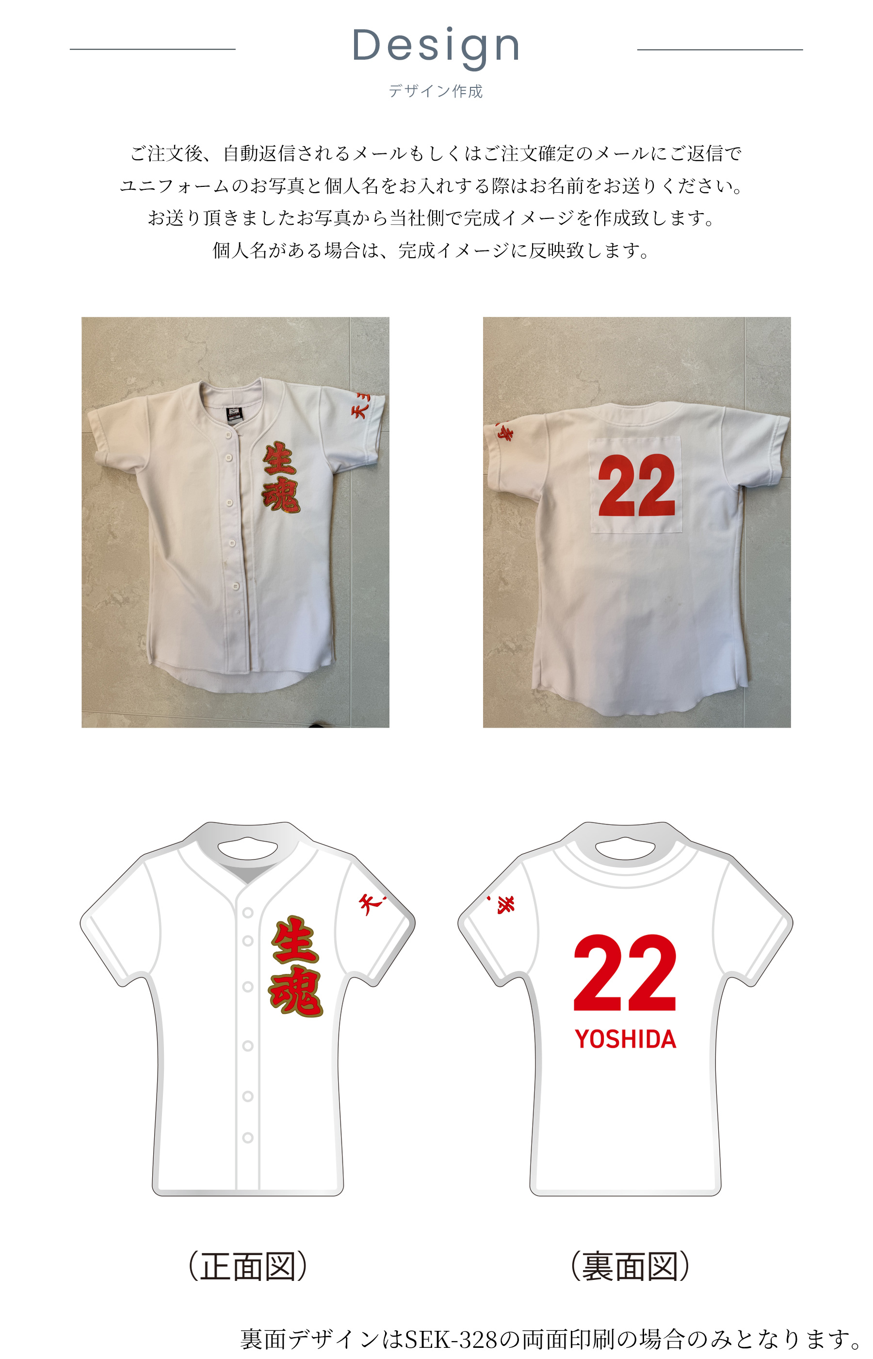 セミオーダーユニフォーム型キーホルダー　JW-SEK-328　お写真のお送りから完成イメージ作成