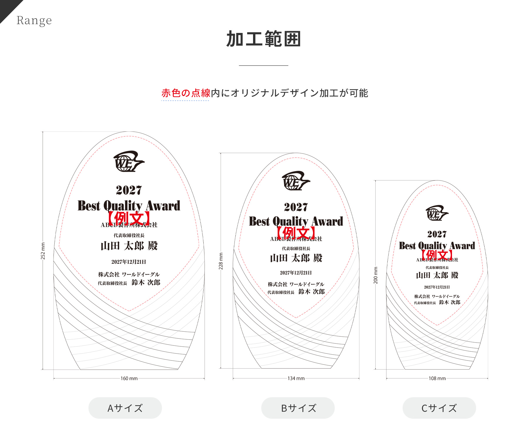 商品加工範囲説明 JW-SHL-7171