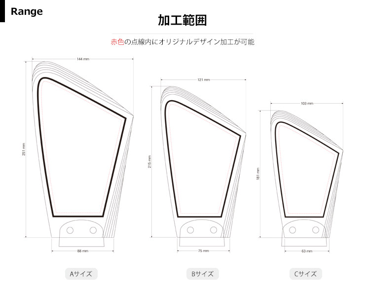 商品加工範囲説明 JW-SHL-7209
