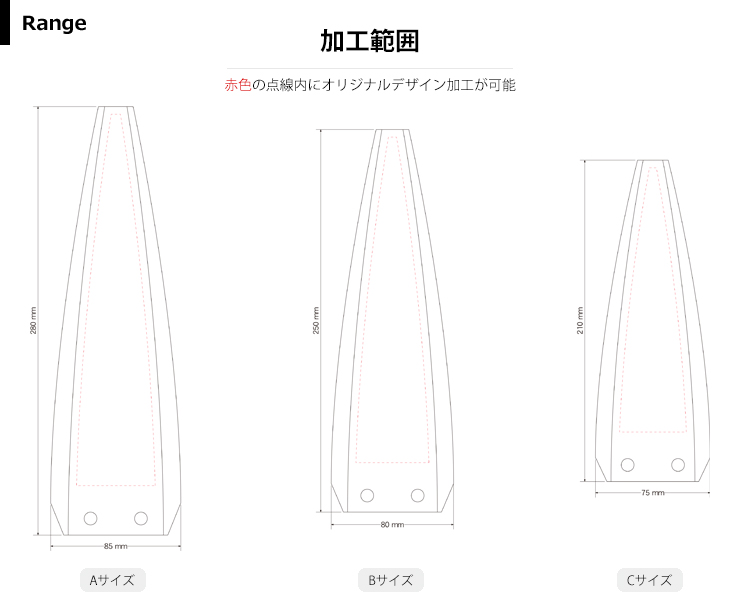 商品加工範囲説明 JW-SHL-7662