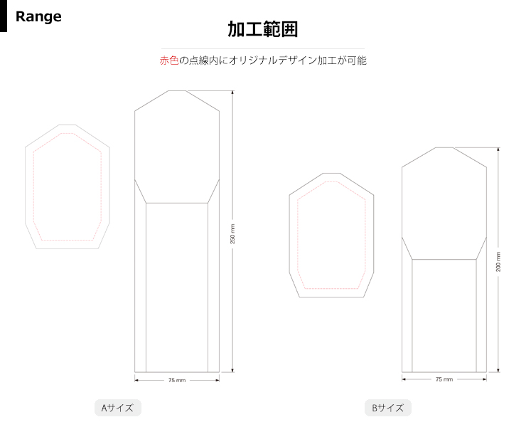 商品加工範囲説明 JW-SHL-7676