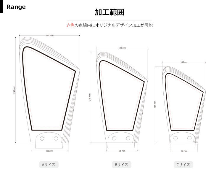 商品加工範囲説明 JW-SHL-7710