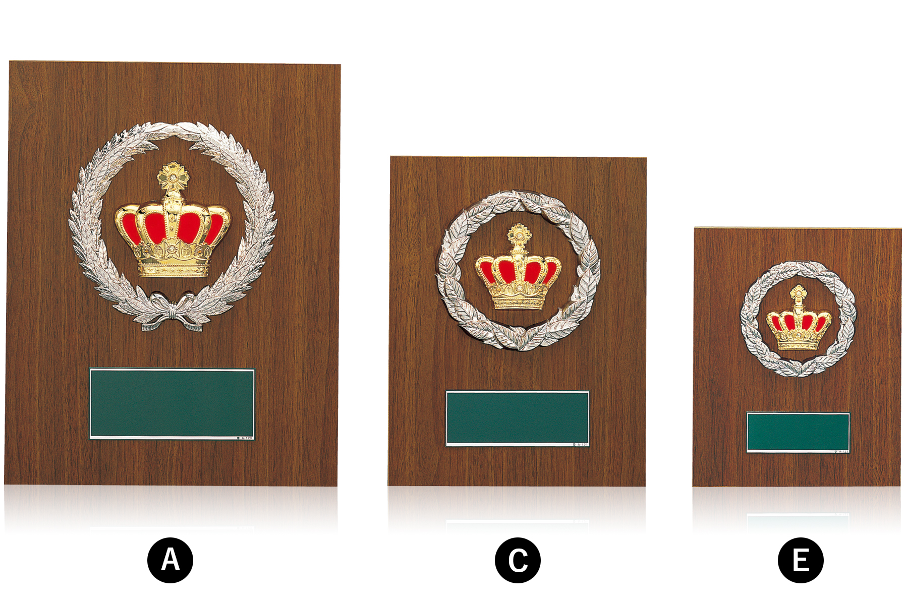 王冠デザインの木製表彰楯 JW-SO-5348