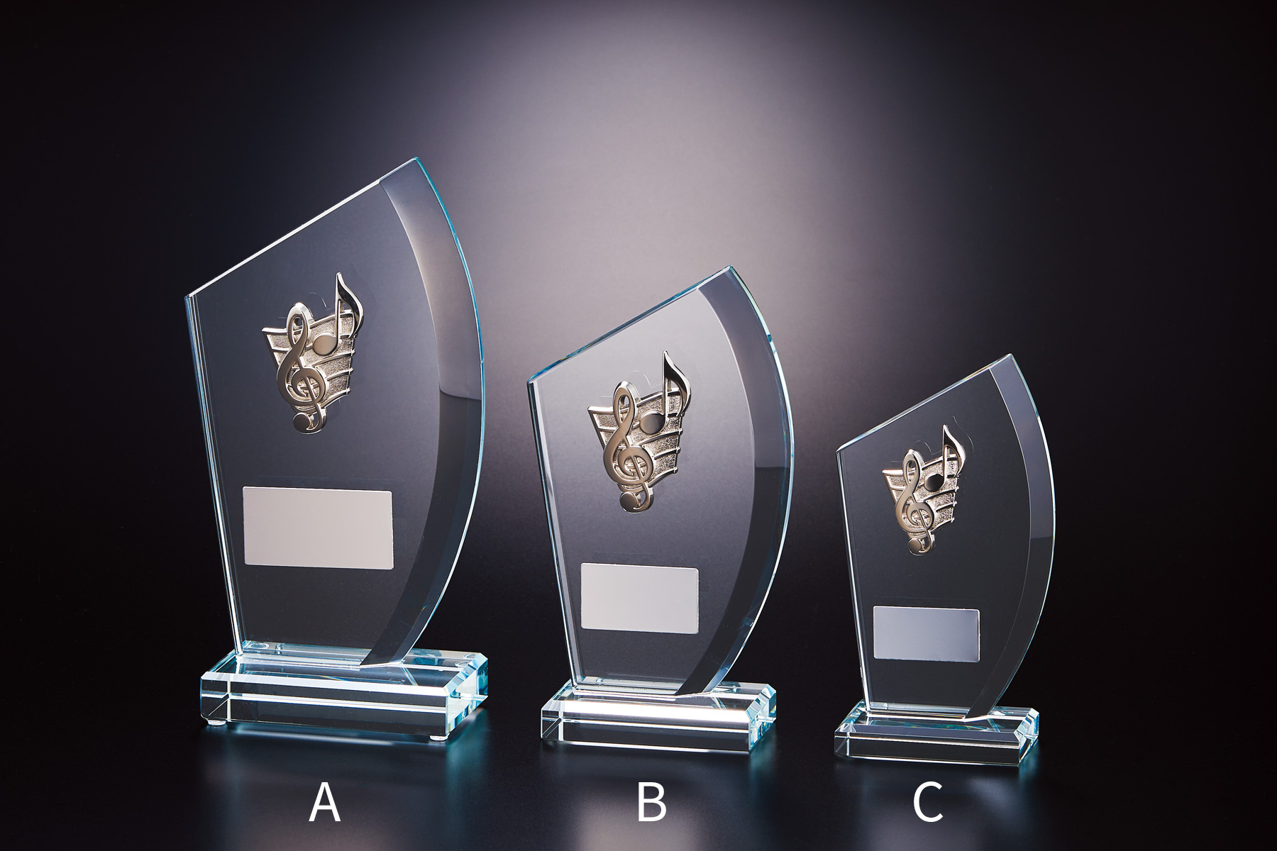 音楽用クリスタルトロフィー JW-SW-5026｜高さ15.0センチ／重さ350g～