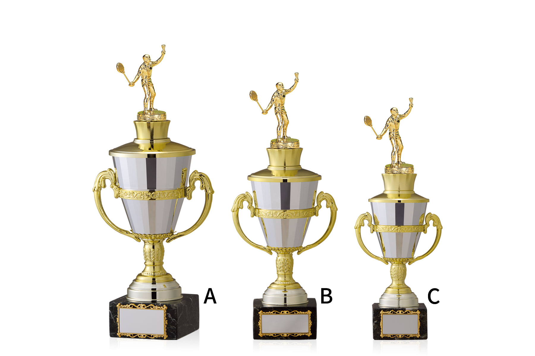 持ち回りカップとしてご利用可能な大理石トロフィー JW-TO-3145-badminton