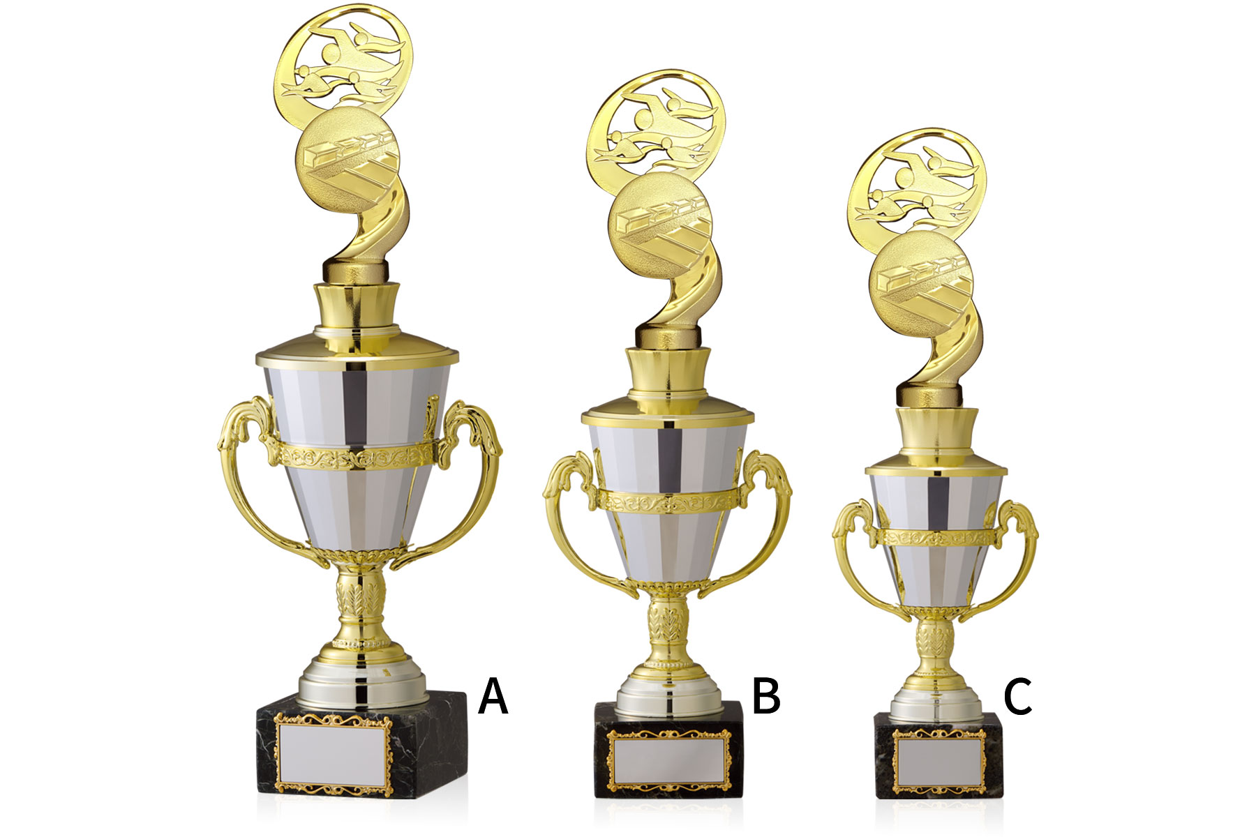 持ち回りカップとしてご利用可能な大理石トロフィー JW-TO-3145-swimming