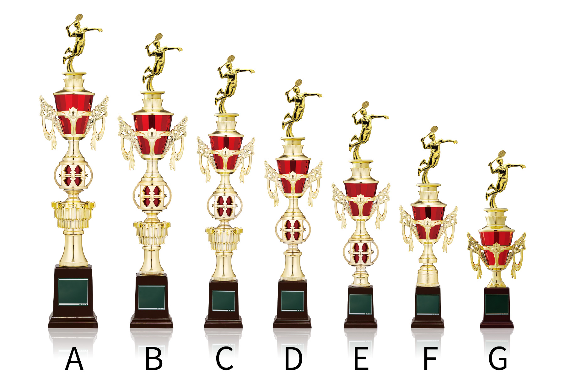 バドミントン専用のスタンダードトロフィー JW-TO-3176-badminton