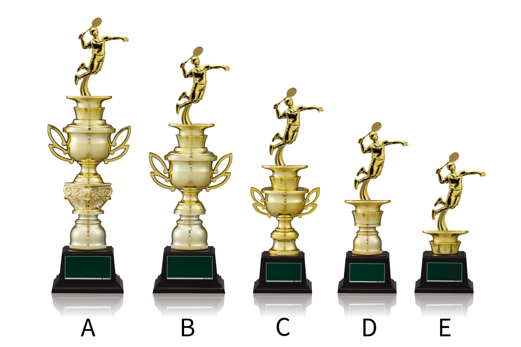 手の平サイズのバドミントントロフィー JW-TO-3180-badminton