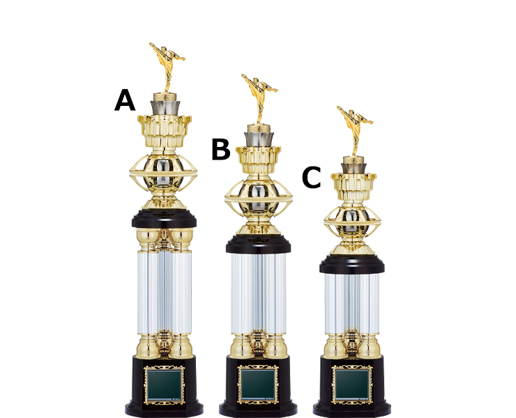 三本柱が印象的な空手用チャンピオントロフィー JW-TO-3250-karate