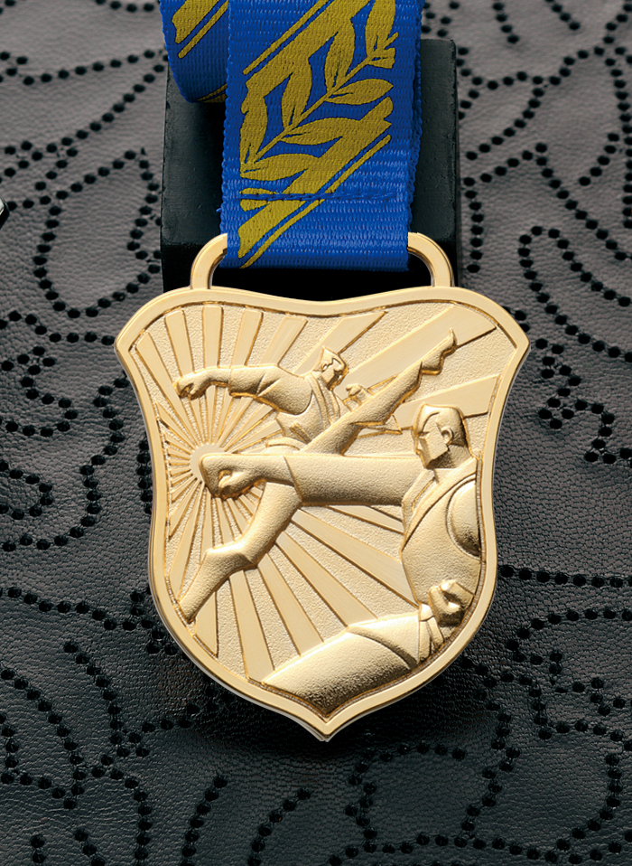 近代風にアレンジした人気のエンブレム型空手メダル　JW-ZM-karate